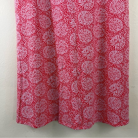 L.L. Bean Tencel Blend Boho Firework Pattern Stretchy Short Sleeve Midi Dress - Picture 12 of 13